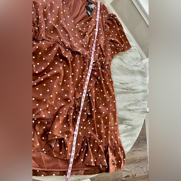 Torrid plus size Mini Bubble Dot Charmeuse Faux Wrap Dress - Picture 11 of 11